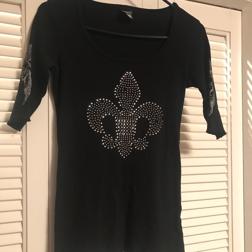 Super cool studded graphic top